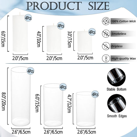 PNJHDZ pillar candle, 6 inches tall, clean-burning mood lighting.