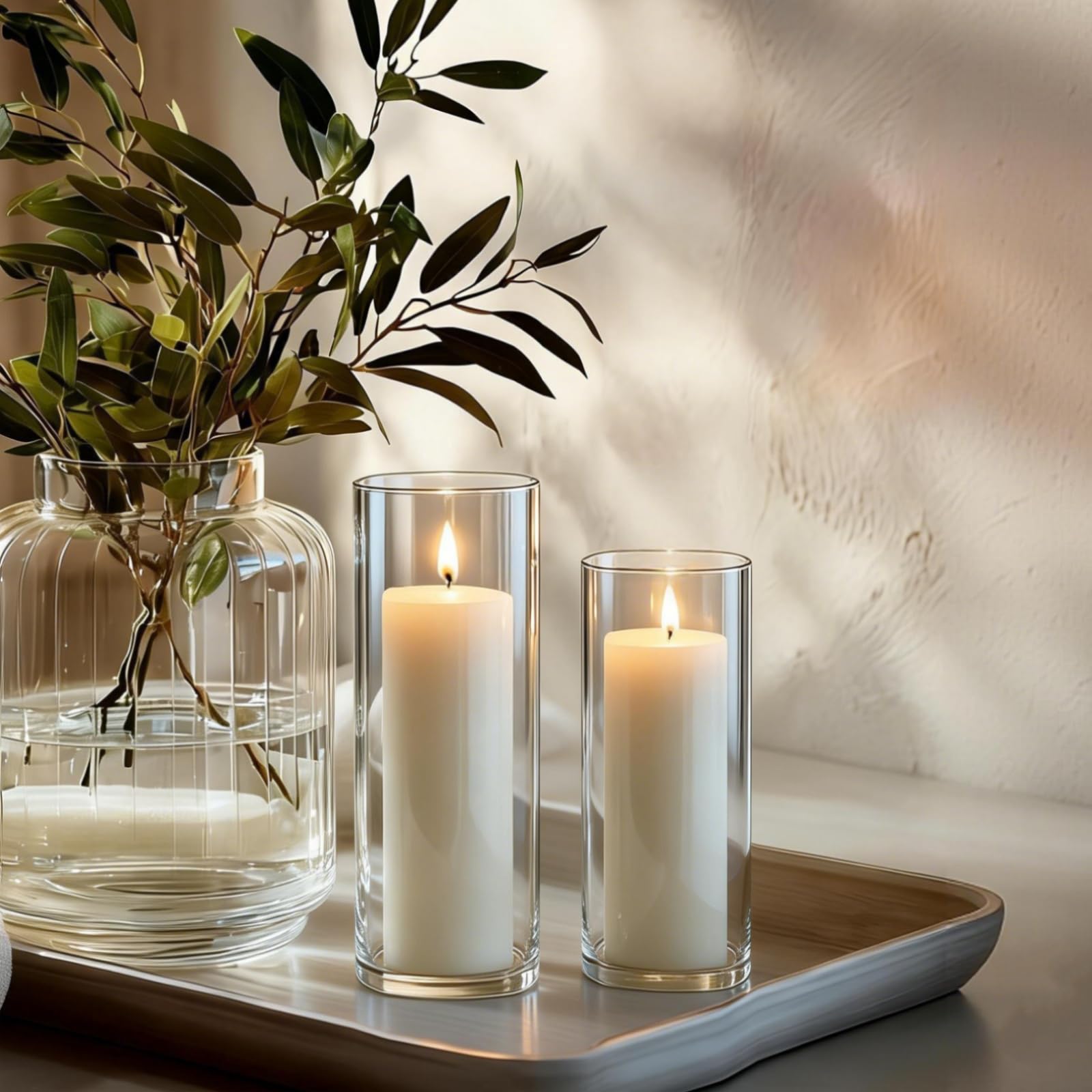 PNJHDZ wedding table centerpiece setup, glass and candles for elegant events.