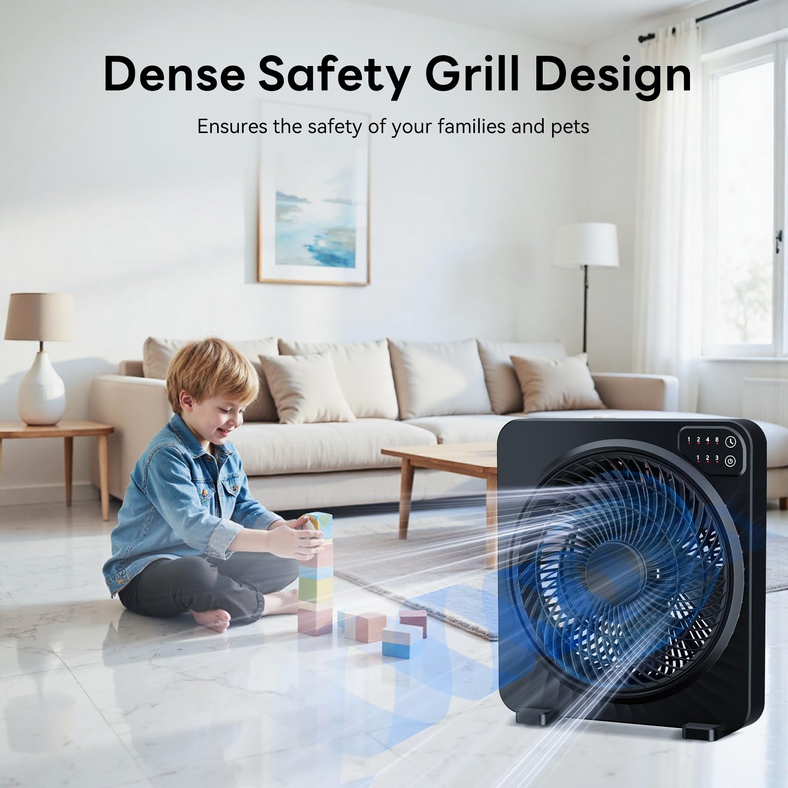 PNTCK 13-inch quiet desk fan rotatable grille enables directional airflow