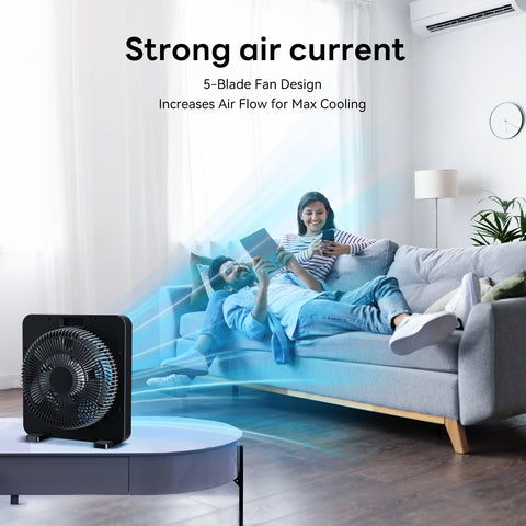 PNTCK 13-inch quiet desk fan side-angle highlights compact design for small spaces