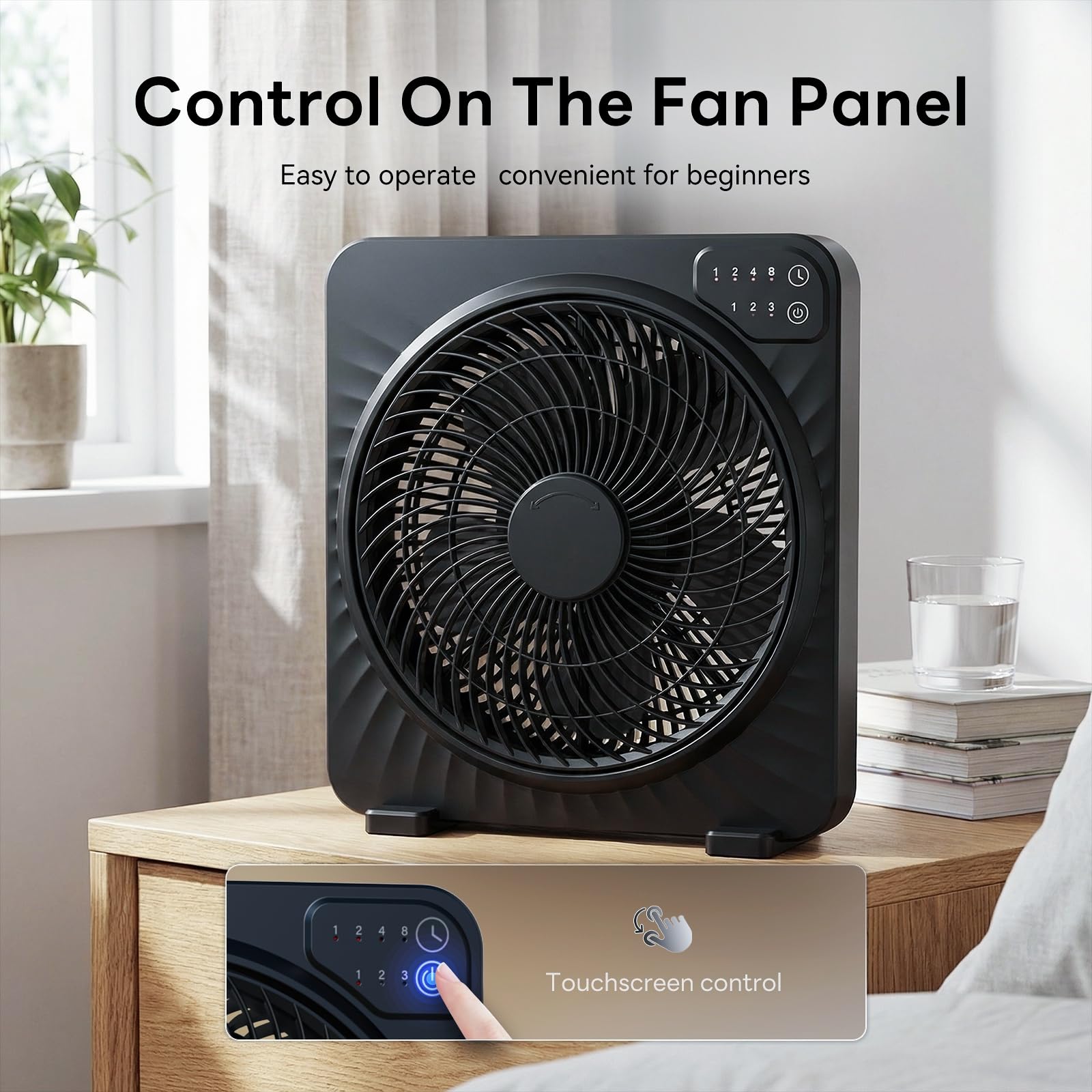 PNTCK 13-inch quiet desk fan wingless design emphasizes kid-friendly safety