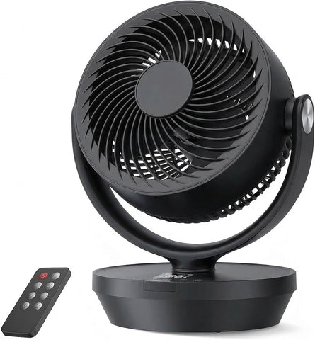 PNTCK Air Circulator Fan on a bedside table delivering a gentle breeze for a peaceful night.