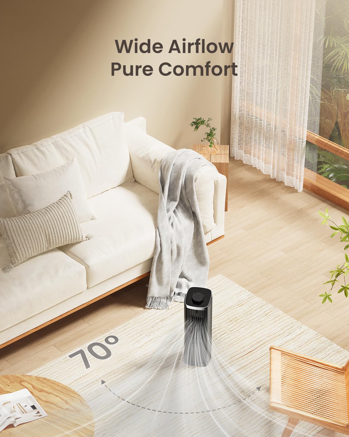 PNTCK desk fan with simple controls for quick, personalized breeze.