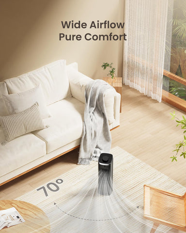 PNTCK desk fan with simple controls for quick, personalized breeze.