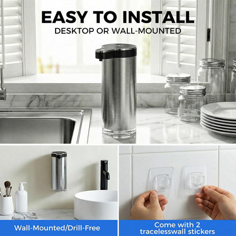 Poaoed compact design fits kitchens and bathrooms with easy mounting on wall or shelf.