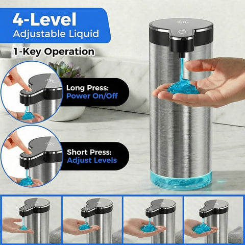 Poaoed USB rechargeable battery keeps dispenser running for months.