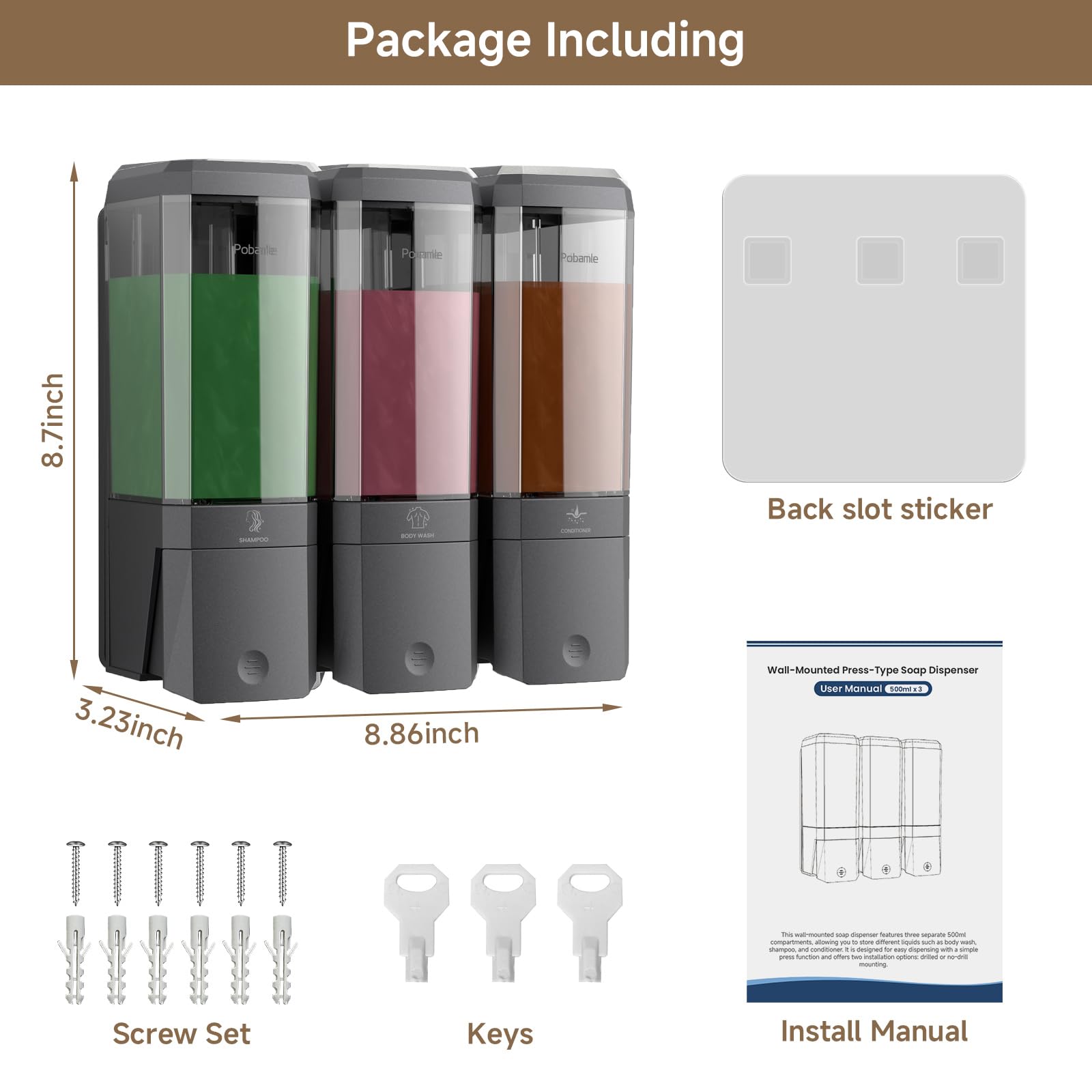 POBAMLE 500ml chamber with transparent reservoir to monitor refills.