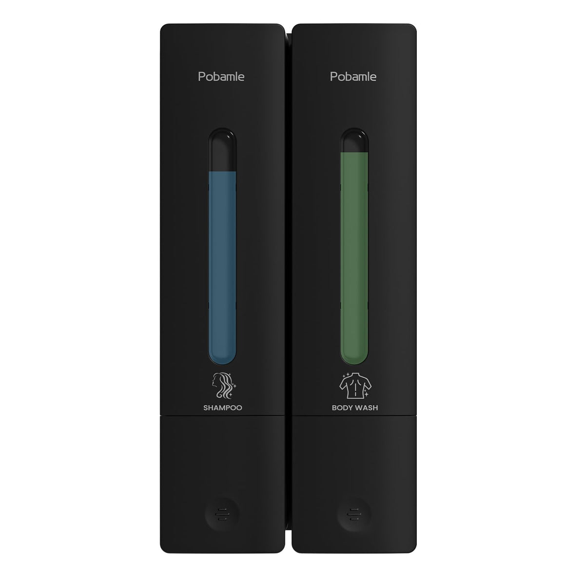 POBAMLE shampoo dispenser wall unit with a shower-ready design for clutter-free baths.