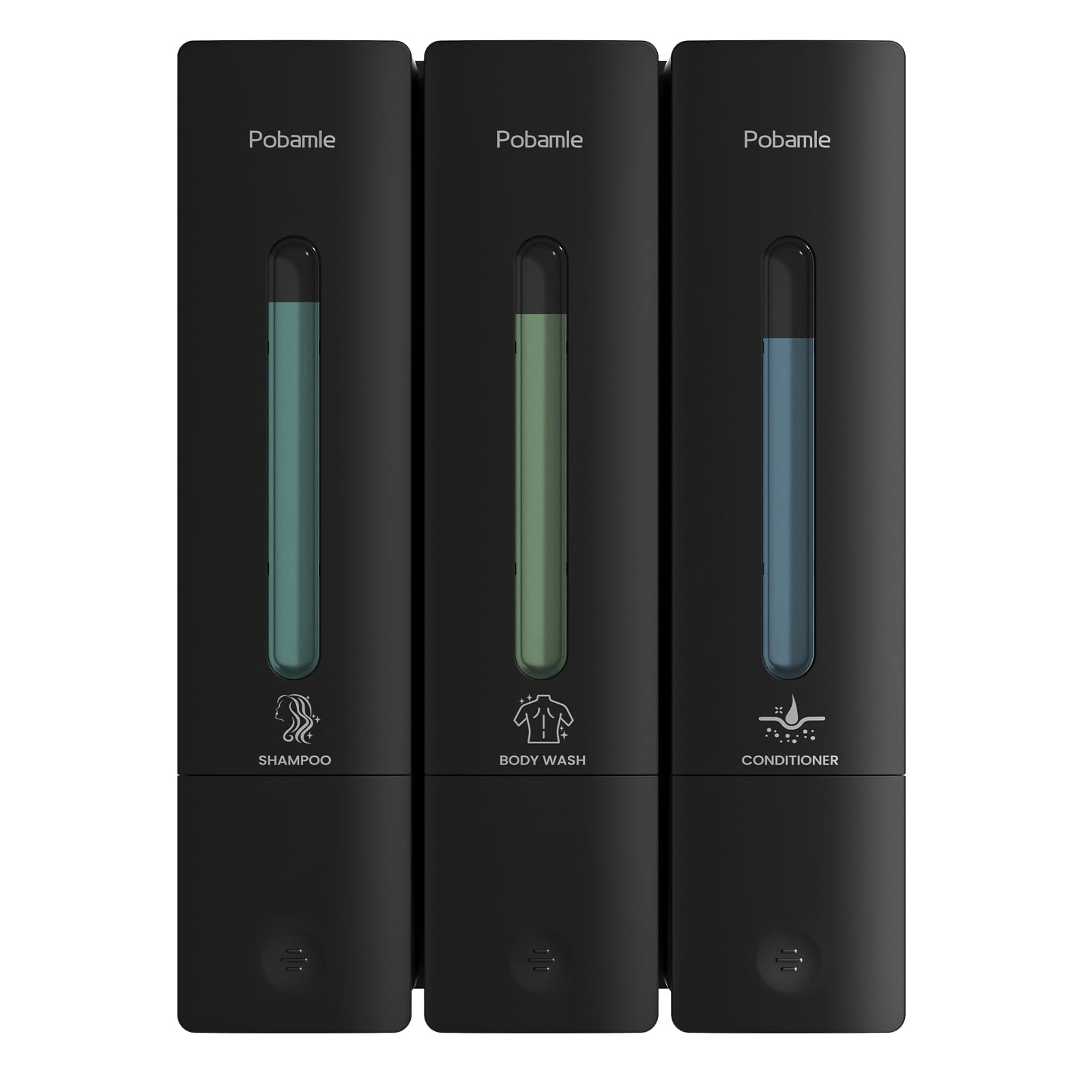POBAMLE shampoo dispenser wall-mounted, front view, organized shower storage