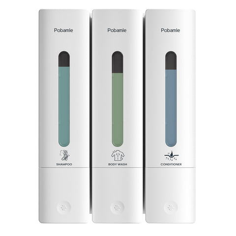 POBAMLE shampoo dispenser wall-mounted keeps showers organized and within reach