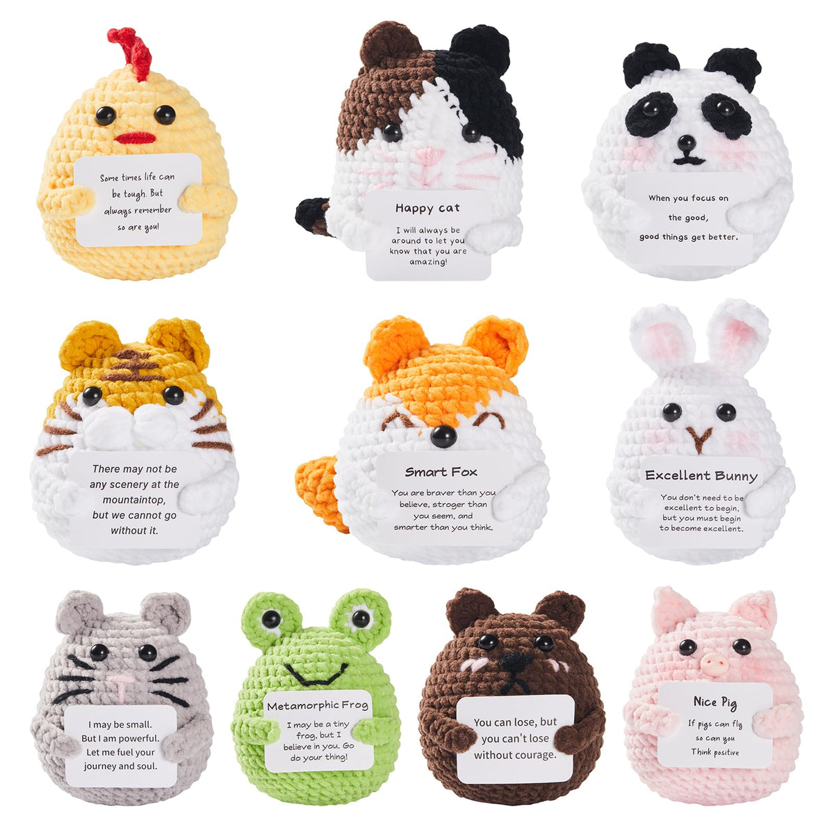 PoccroToys crochet cat plush, a cozy desk companion for kids at home or school.