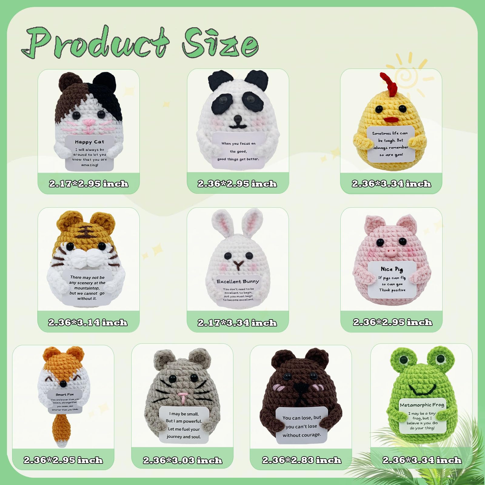PoccroToys crochet panda plush, soft decor piece with encouragement for teens.