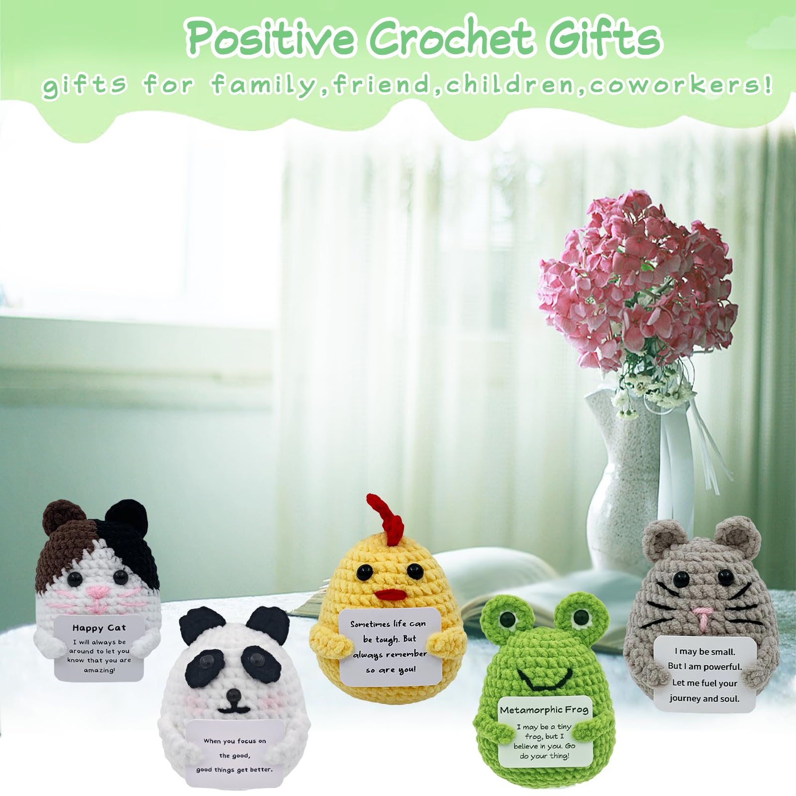 PoccroToys crochet rabbit plush, comforting gift for graduates and coworkers.