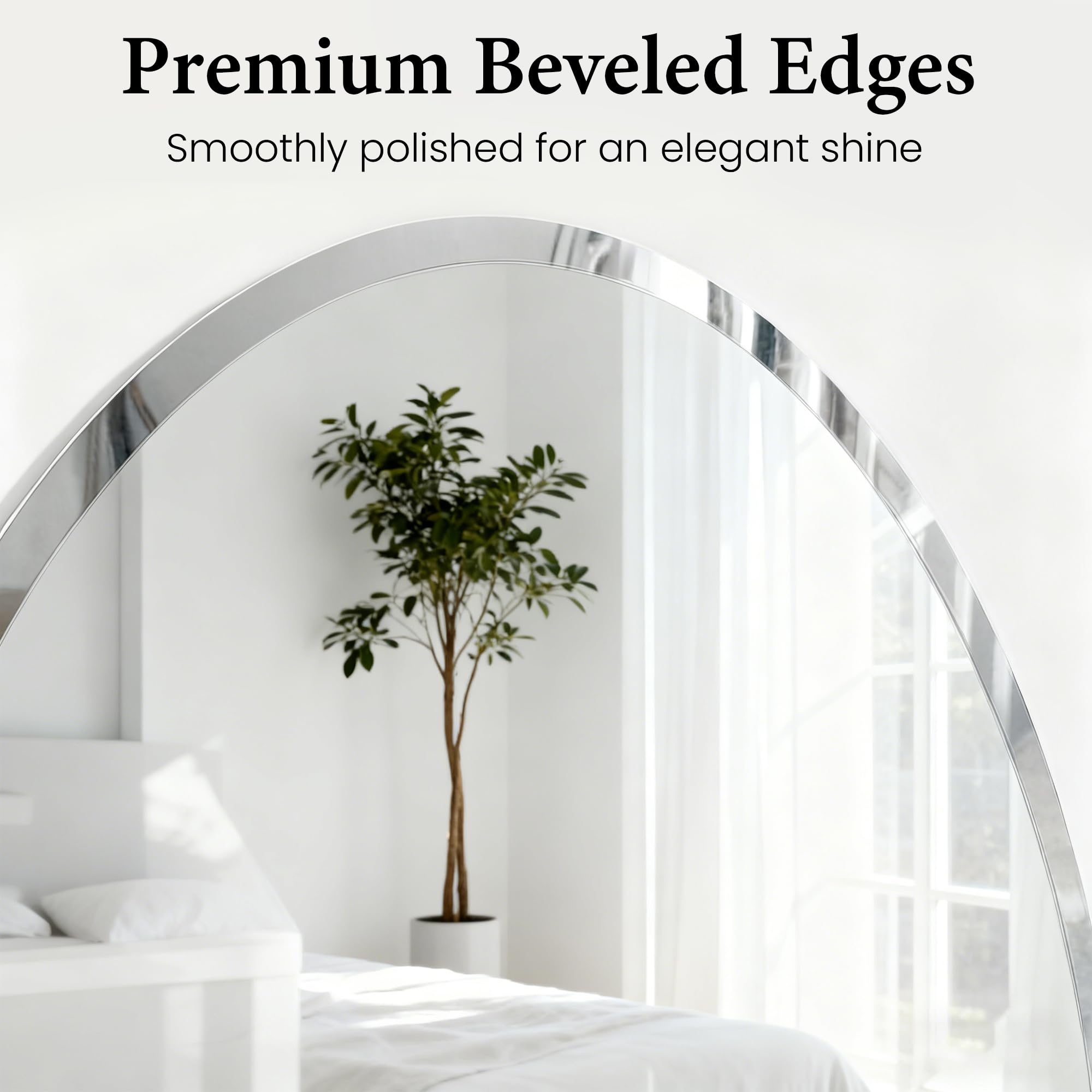 Pocetry flush-mount oval mirror with solid back offers wobble-free installation.