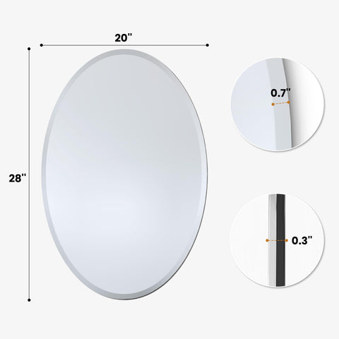 Pocetry 20x28 oval mirror brightens powder rooms and entryways.