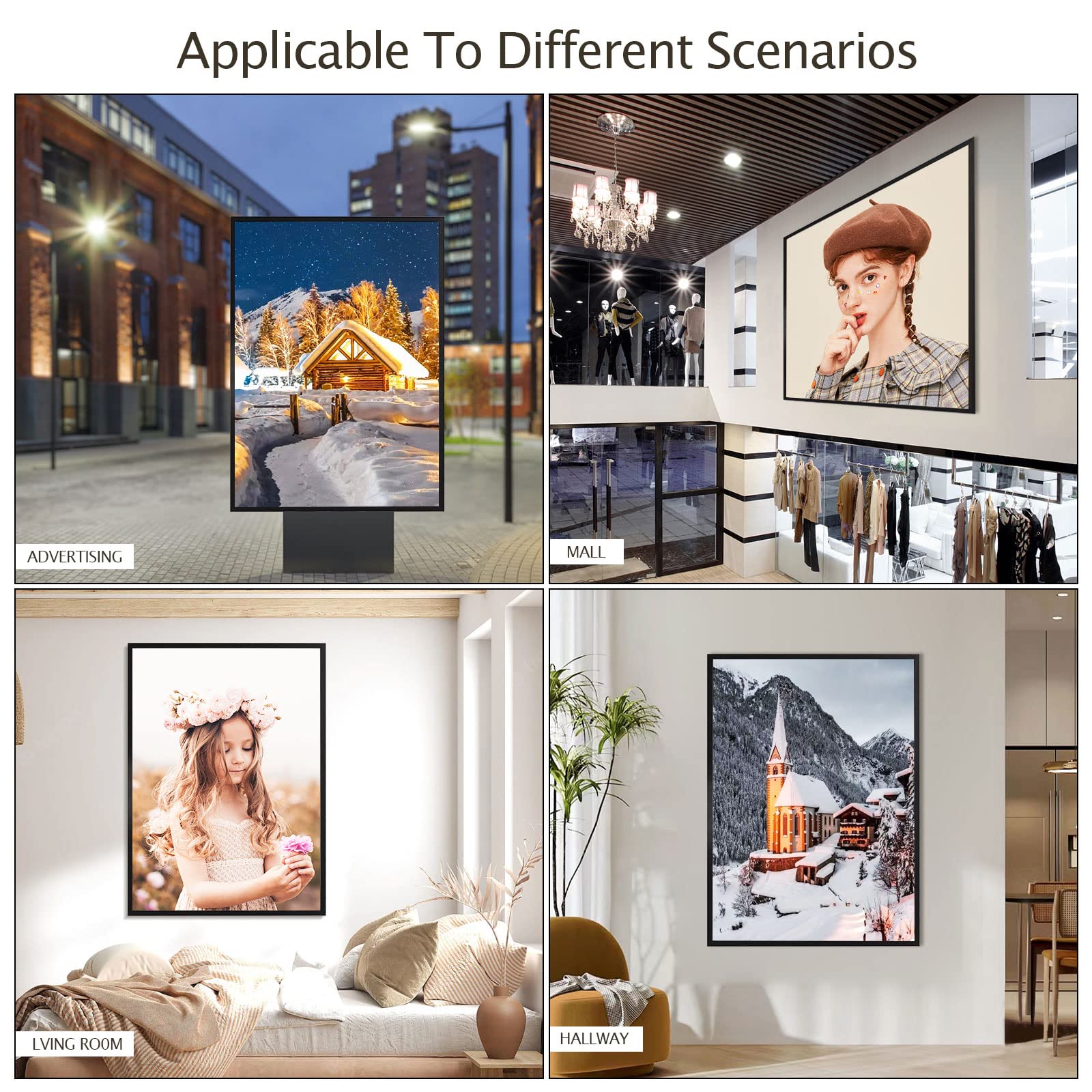 Podronale frame supports vertical or horizontal hanging.