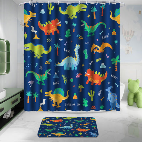 Poedist dinosaur toilet lid cover mat adds kid-friendly bathroom decor.