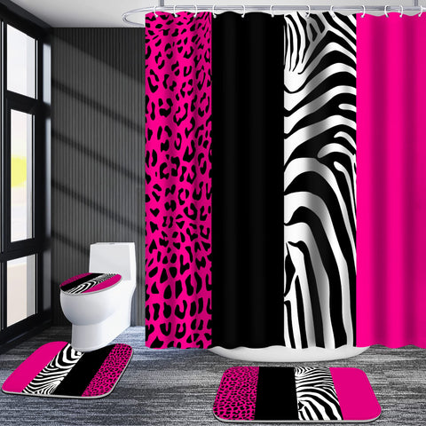 Poedist Rosy Leopard set includes twelve hooks for easy installation and secure drape.