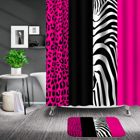 Poedist Rosy Leopard bath mat provides plush comfort and water absorption.