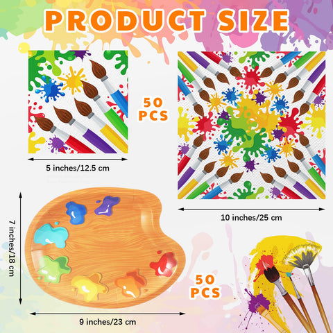 Poen art birthday napkins with brush-pattern design for colorful table décor.