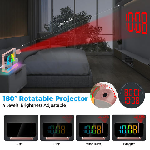 Poeroa RGB night light strip provides ambient mood lighting for the bedroom.