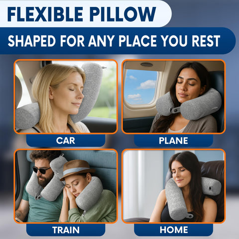 Point2Points memory foam neck pillow 360° support supports the head and chin.
