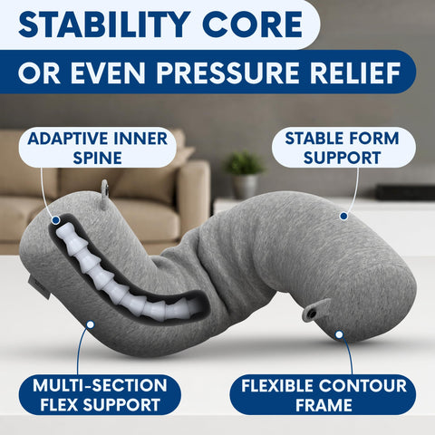 Point2Points memory foam neck pillow breathable cover close-up highlights cooling airflow.