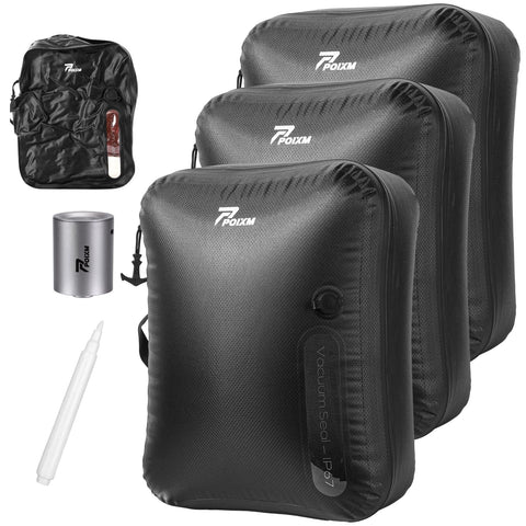 POIXM vacuum bags with 180° full-open zipper for easy packing and unpacking