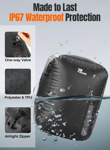 POIXM bags in a backpack illustrate easy organization on the go