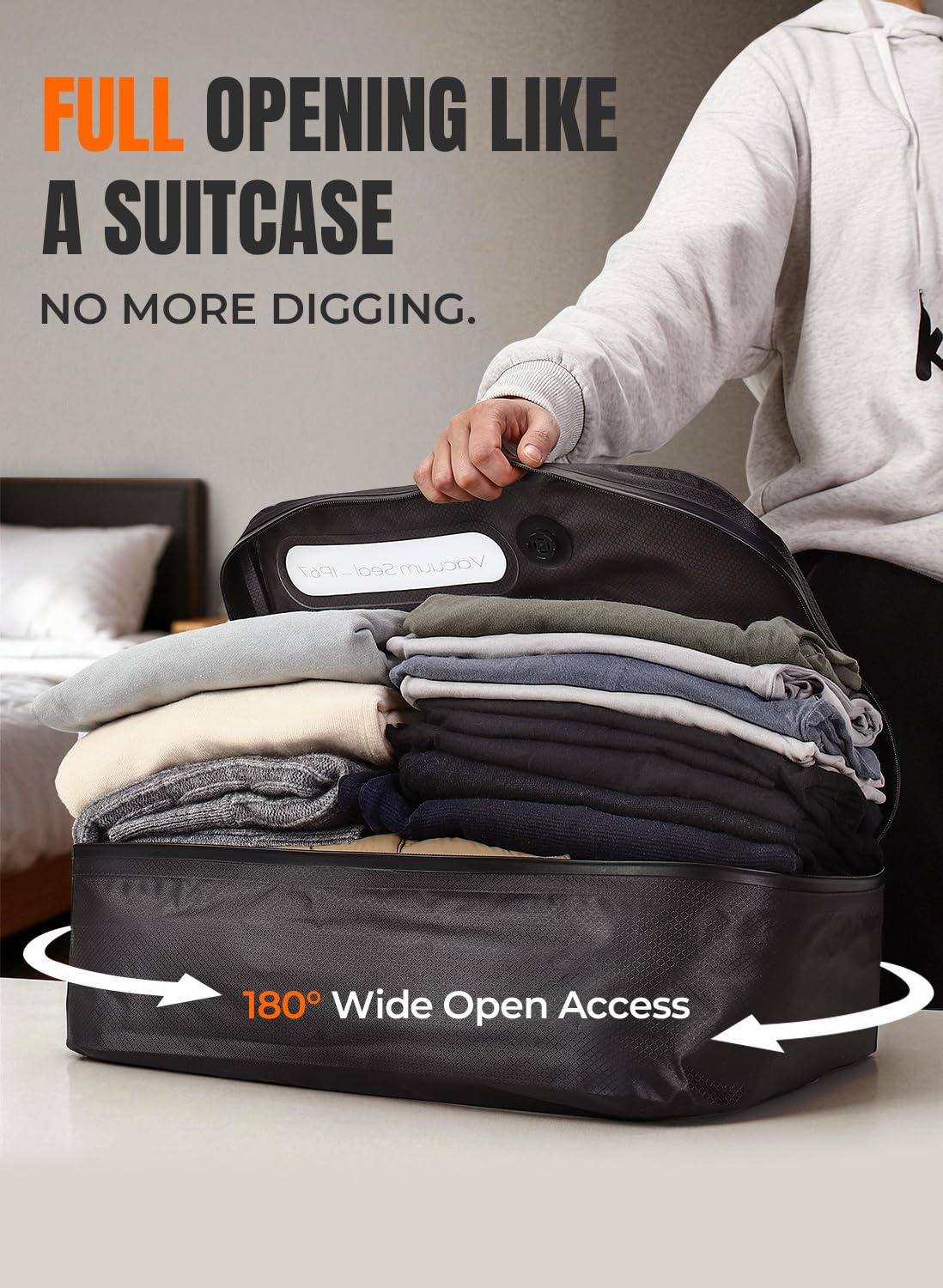 POIXM erasable marker surface keeps bags labeled and organized.