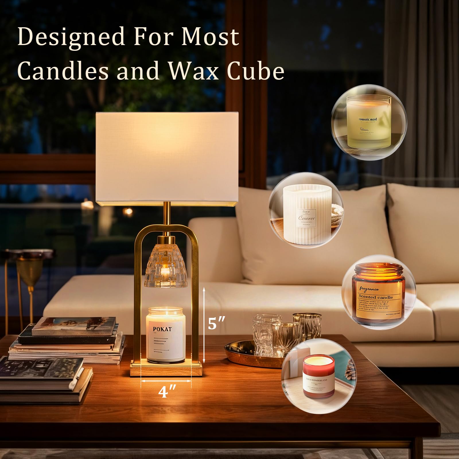 PoKat warmer fits jar candles up to 5 inches tall