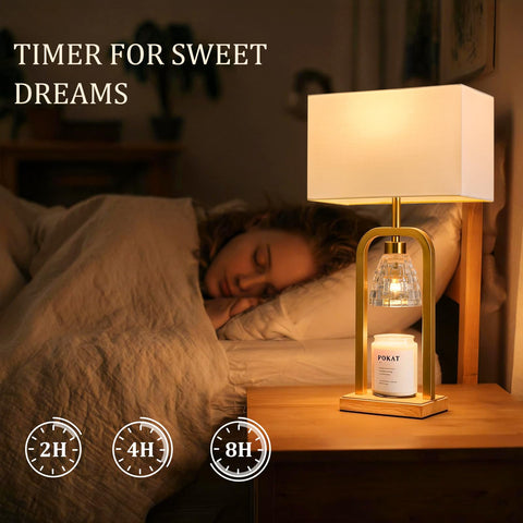 PoKat gold lamp shows timer function for auto shut-off
