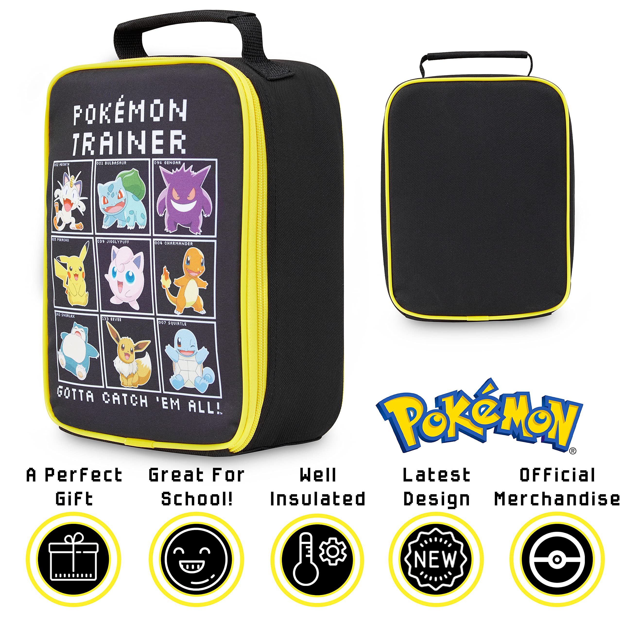 Pokémon lunch bag showing spacious interior for sandwiches and snacks