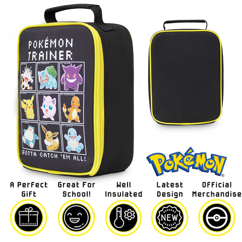 Pokémon lunch bag showing spacious interior for sandwiches and snacks