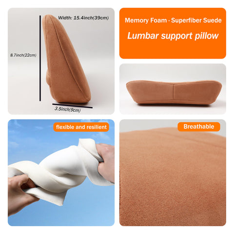 POKSRI lumbar pillow in car seat offering steady lumbar support during drives