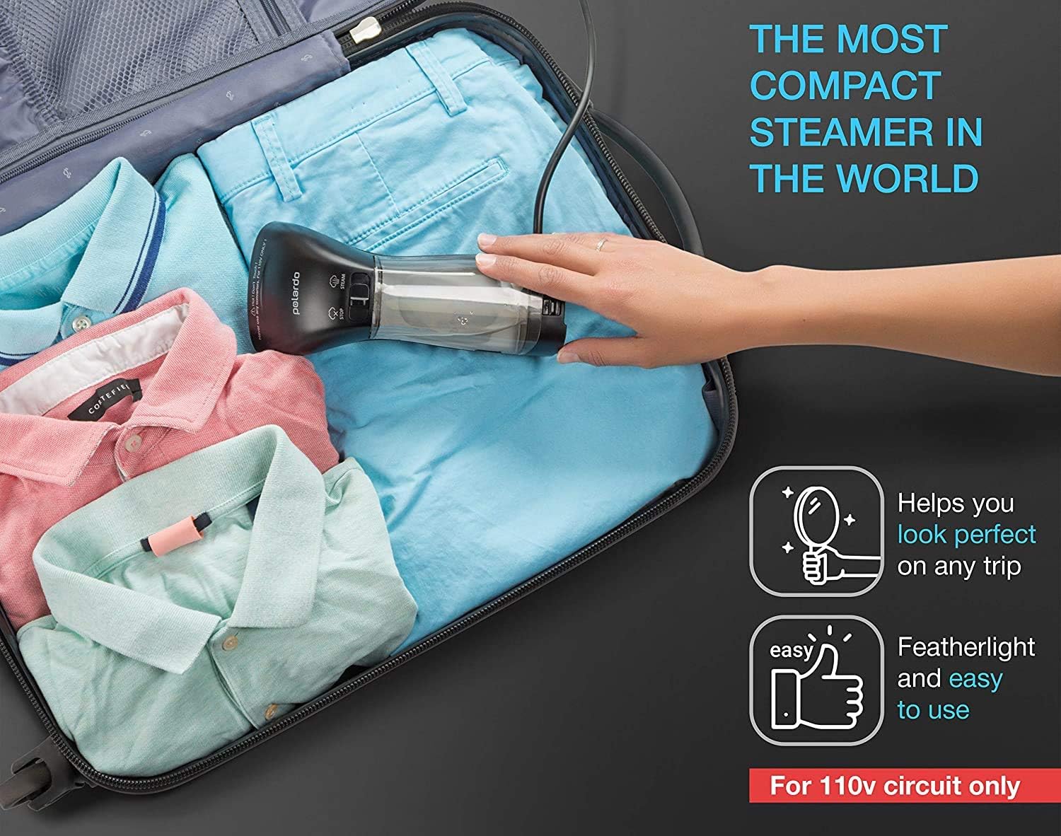 Polardo versatile fabric compatibility enables safe use on silk, wool, cotton, and blends.