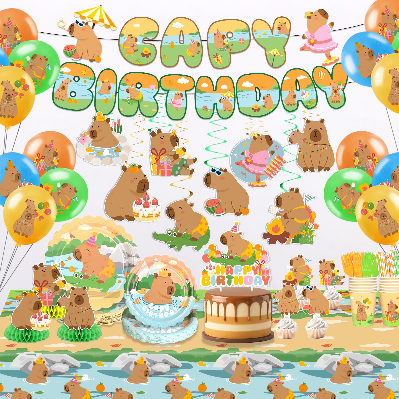 Polinook Capybara balloons provide festive air and photo moments.