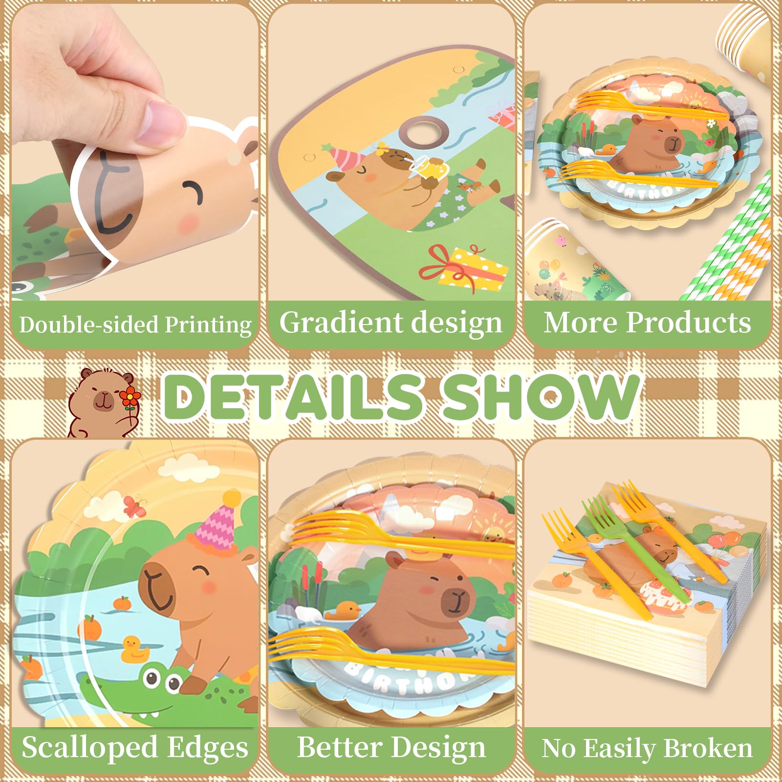 Polinook Capybara cupcake toppers decorate treats and smiles.