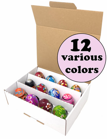 Handpainted wooden eggs from Importer AM celebrate Polish craft and warmth.