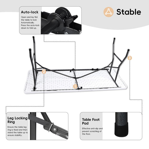 Pollilar rust-resistant steel legs provide stable use
