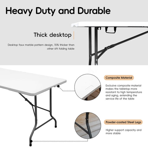 Pollilar white banquet table ready for parties with easy cleaning surface