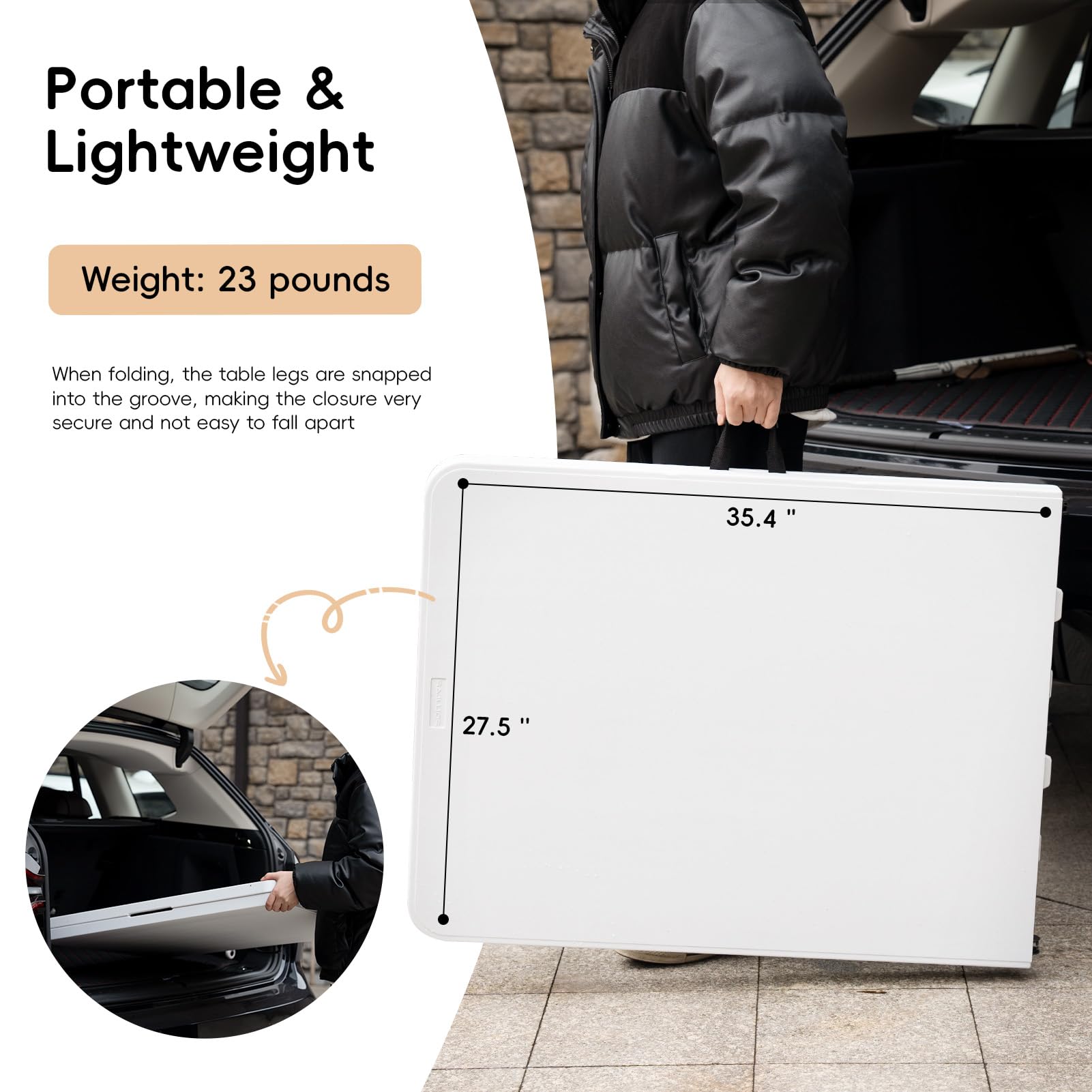 Pollilar 6ft table legs and lock mechanism assure stable setup