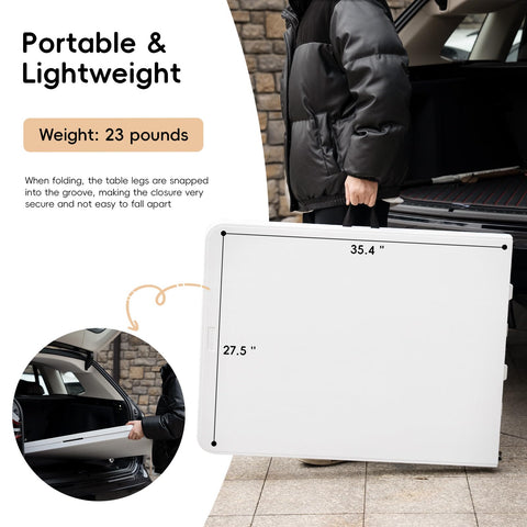 Pollilar 6ft table legs and lock mechanism assure stable setup