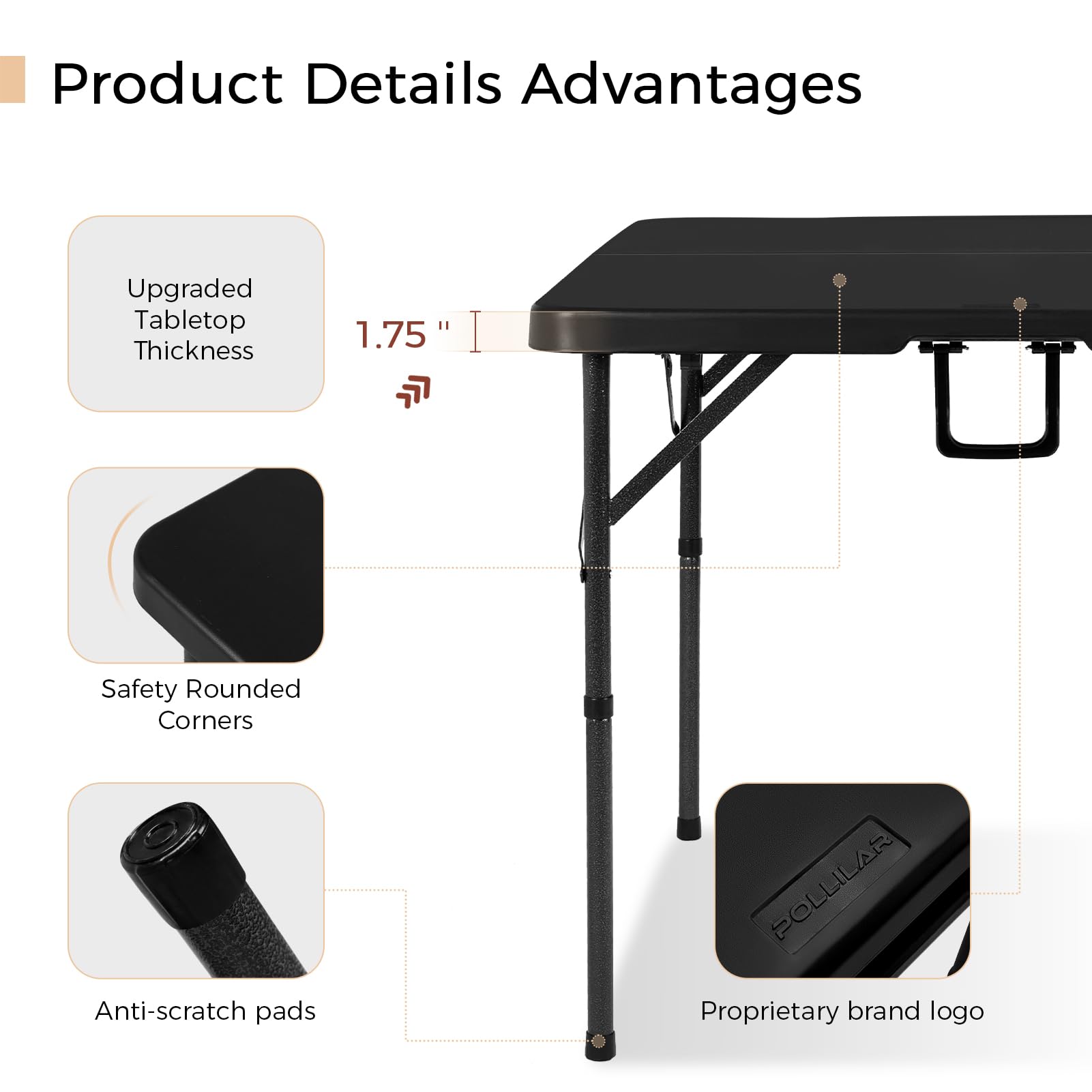 Pollilar dual-height design adapts for dining, gaming, or crafts seating.