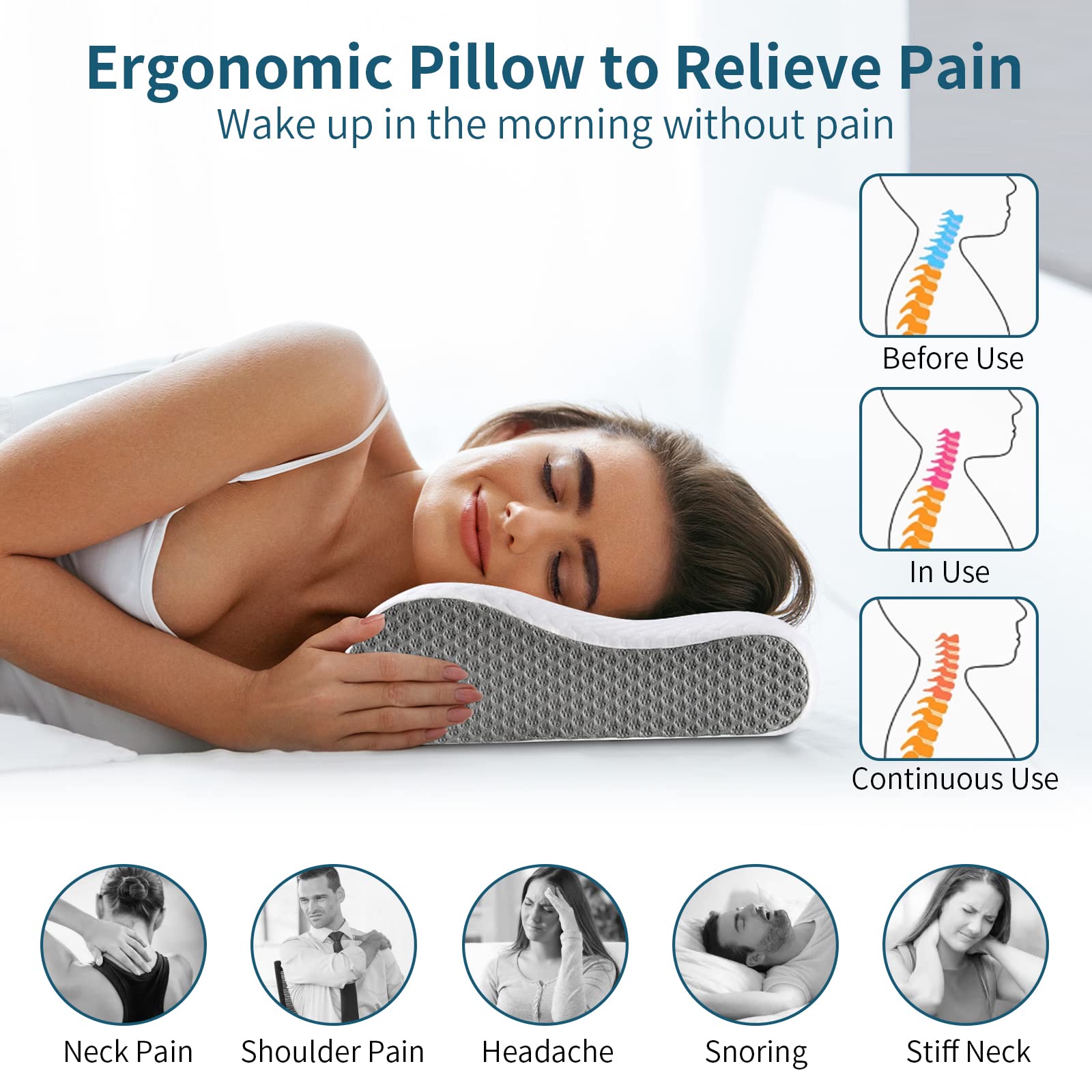 Polovo breathable pillowcase aids skin comfort and moisture management.