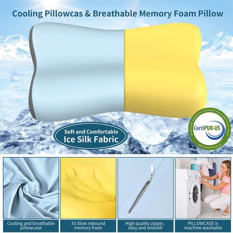 Polovo contour memory foam core highlights supportive, ergonomic neck alignment.
