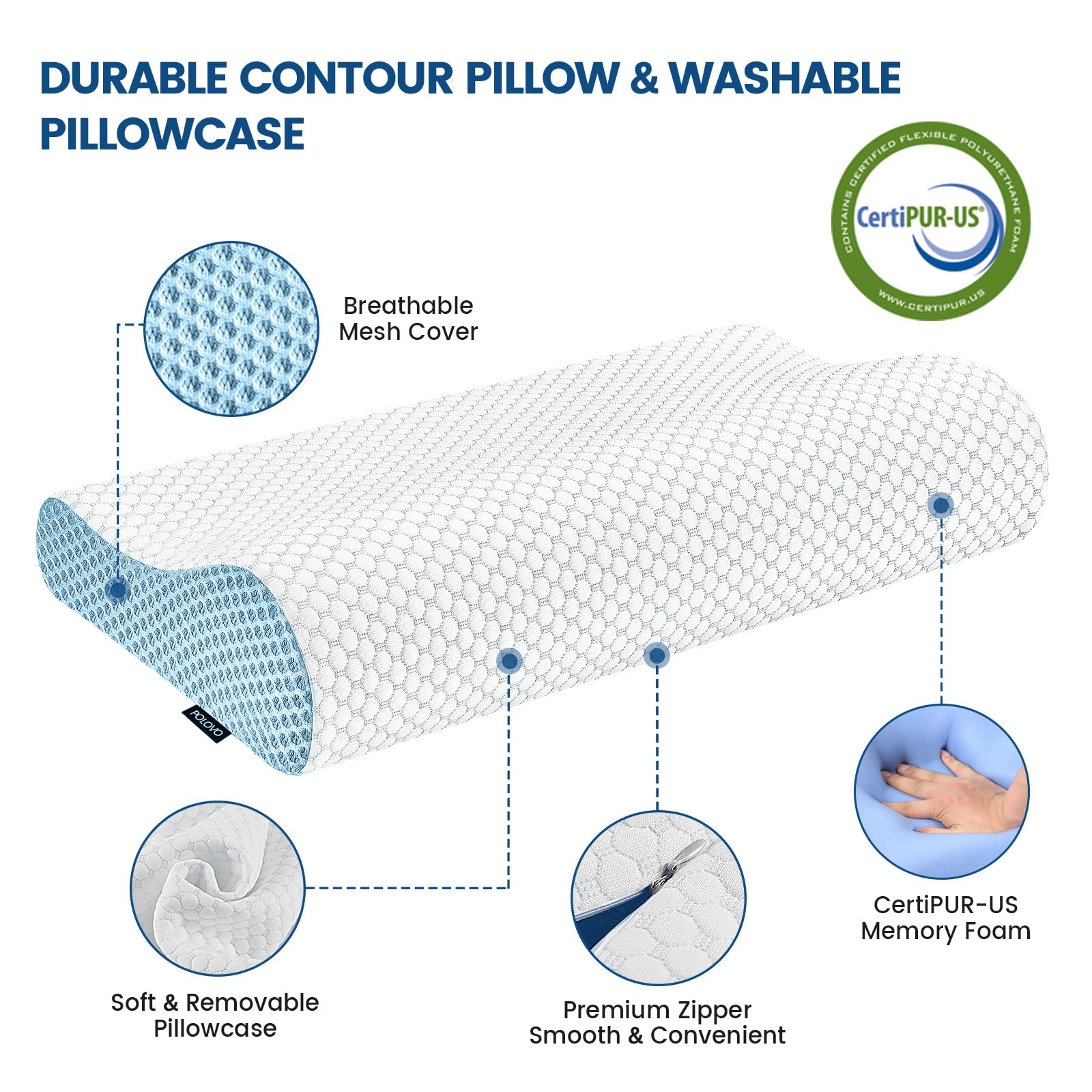 Polovo easy-care removable cover simplifies cleaning and upkeep.