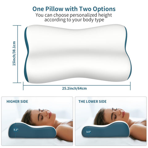 Polovo ergonomic neck support aids neck alignment for side sleepers.