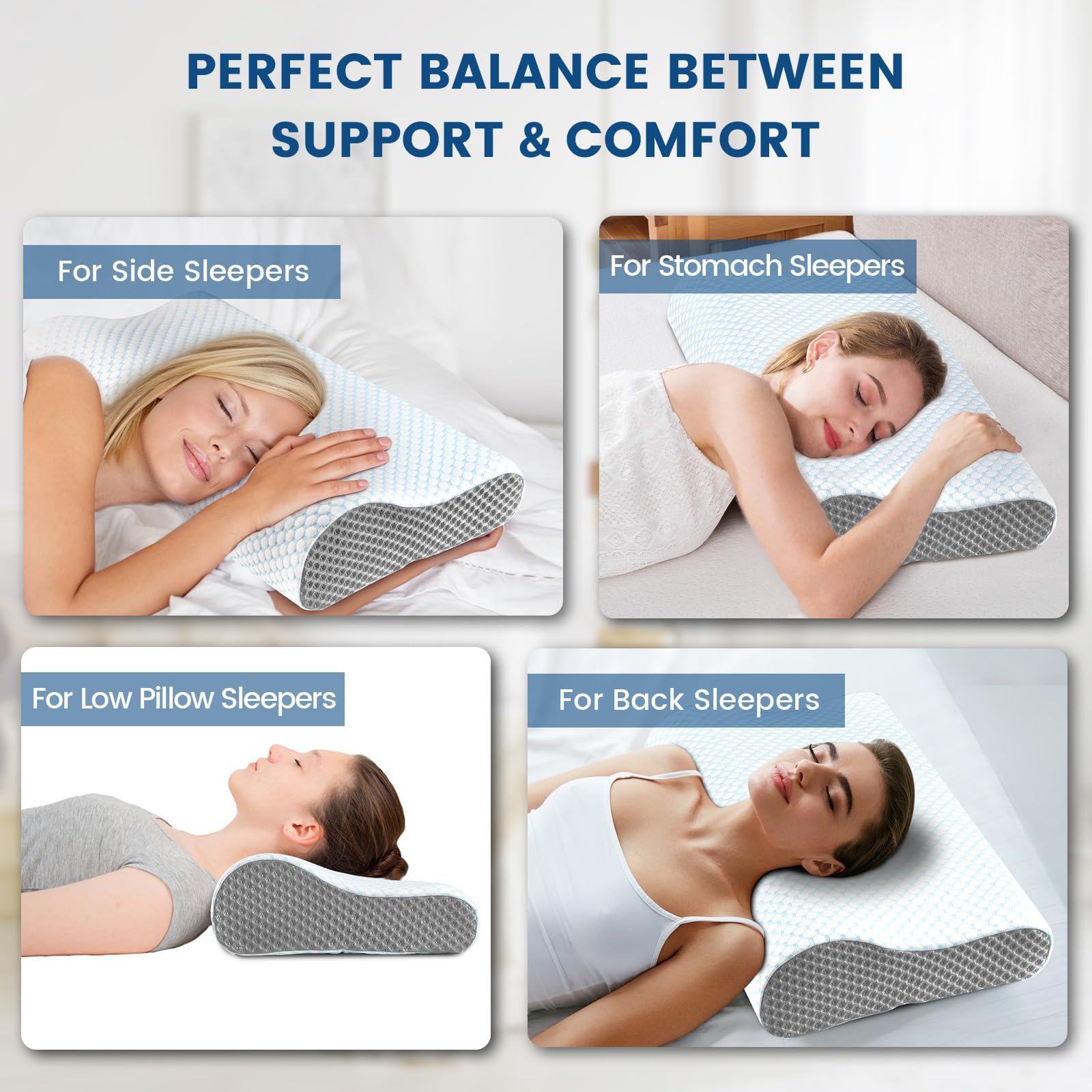Polovo pillow with breathable mesh sides for airflow.