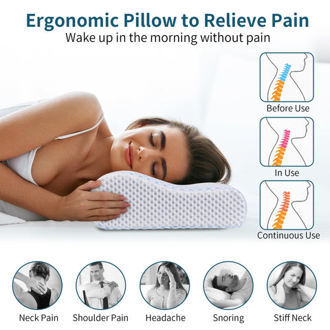 Polovo memory foam pillow two heights offering customizable neck support
